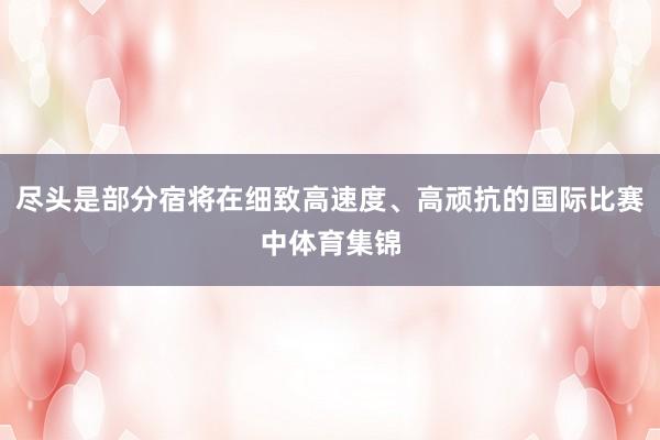尽头是部分宿将在细致高速度、高顽抗的国际比赛中体育集锦