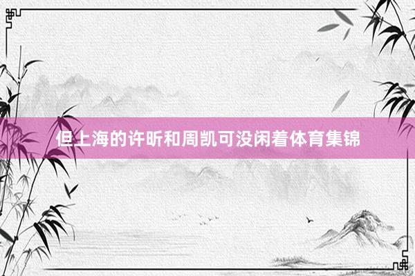但上海的许昕和周凯可没闲着体育集锦