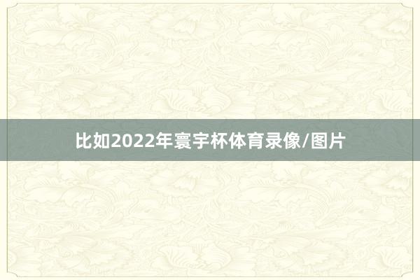 比如2022年寰宇杯体育录像/图片