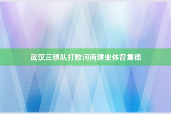 武汉三镇队打败河南建业体育集锦
