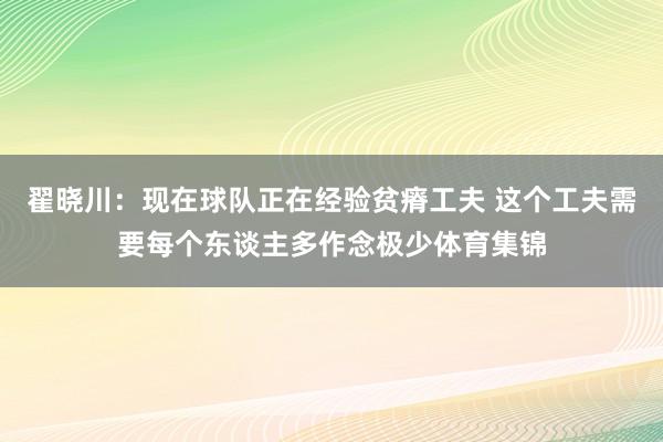 翟晓川：现在球队正在经验贫瘠工夫 这个工夫需要每个东谈主多作念极少体育集锦