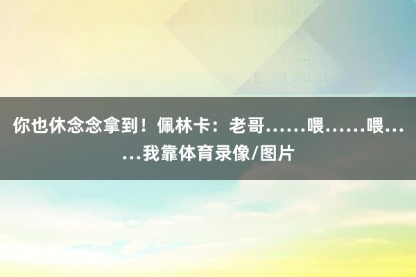 你也休念念拿到！佩林卡：老哥……喂……喂……我靠体育录像/图片