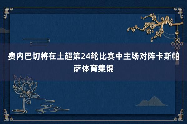 费内巴切将在土超第24轮比赛中主场对阵卡斯帕萨体育集锦