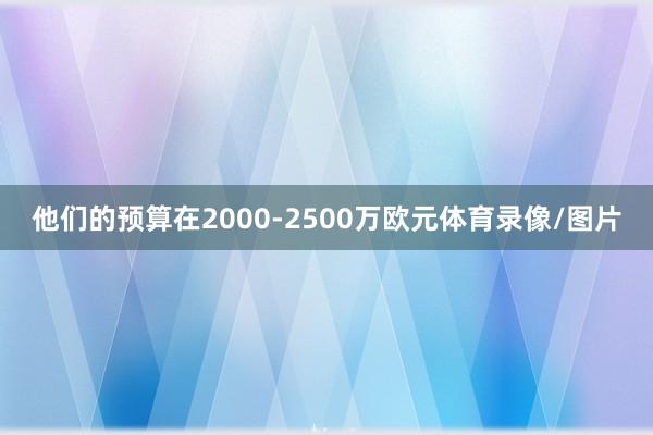 他们的预算在2000-2500万欧元体育录像/图片