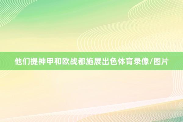 他们提神甲和欧战都施展出色体育录像/图片