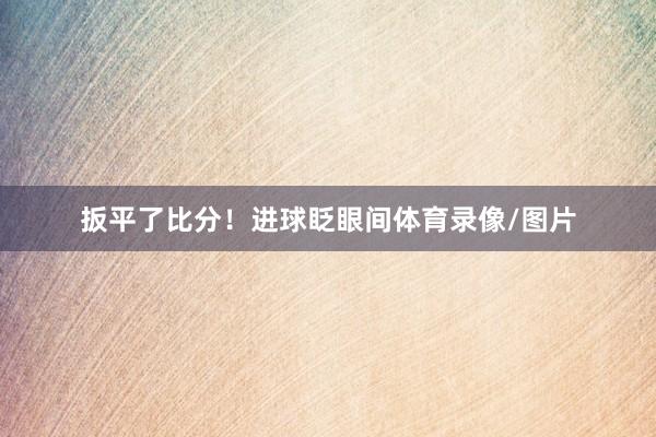 扳平了比分!进球眨眼间体育录像/图片