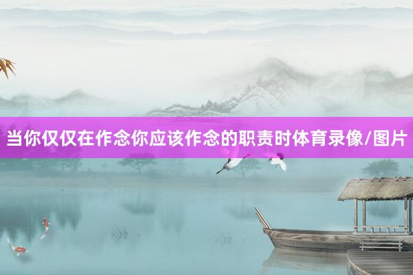 当你仅仅在作念你应该作念的职责时体育录像/图片