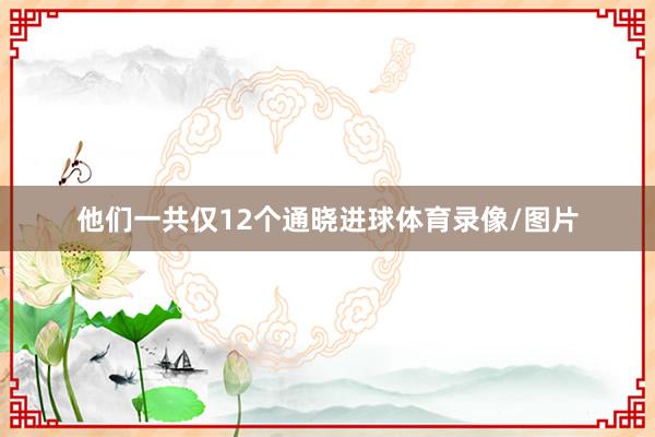 他们一共仅12个通晓进球体育录像/图片