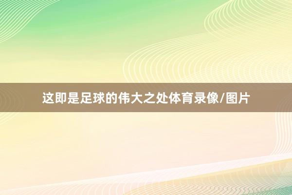 这即是足球的伟大之处体育录像/图片