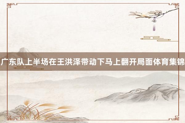 广东队上半场在王洪泽带动下马上翻开局面体育集锦