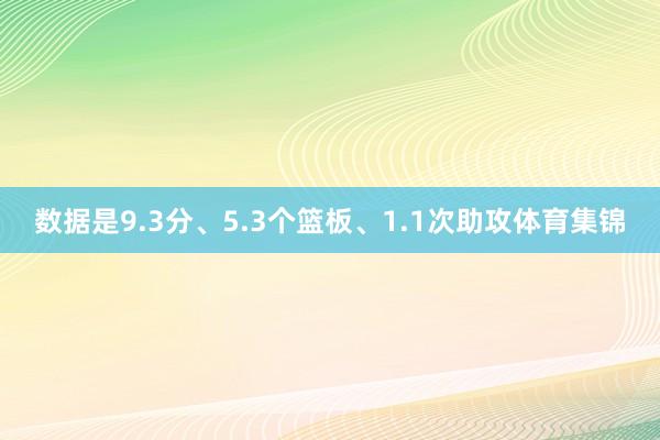 数据是9.3分、5.3个篮板、1.1次助攻体育集锦