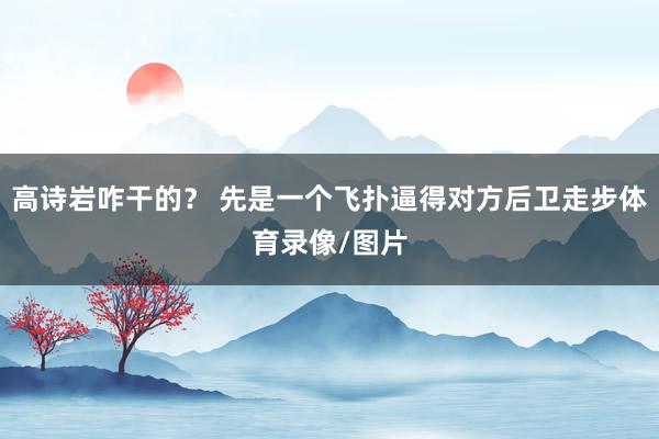 高诗岩咋干的? 先是一个飞扑逼得对方后卫走步体育录像/图片