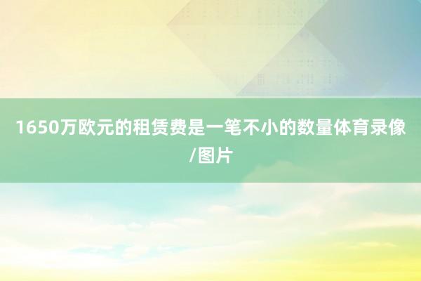1650万欧元的租赁费是一笔不小的数量体育录像/图片